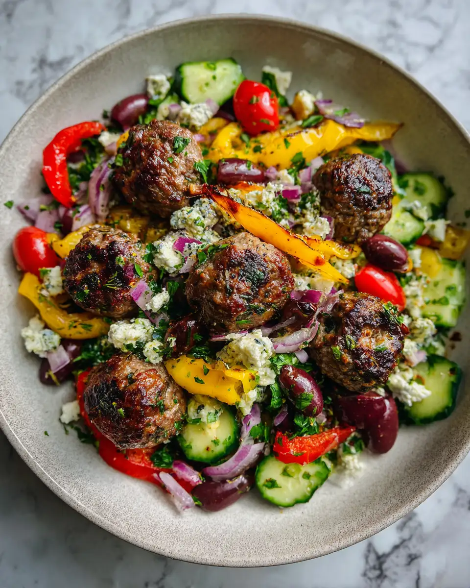Final dish - Savor the Mediterranean: A Delicious Greek Meatball Bowl Adventure