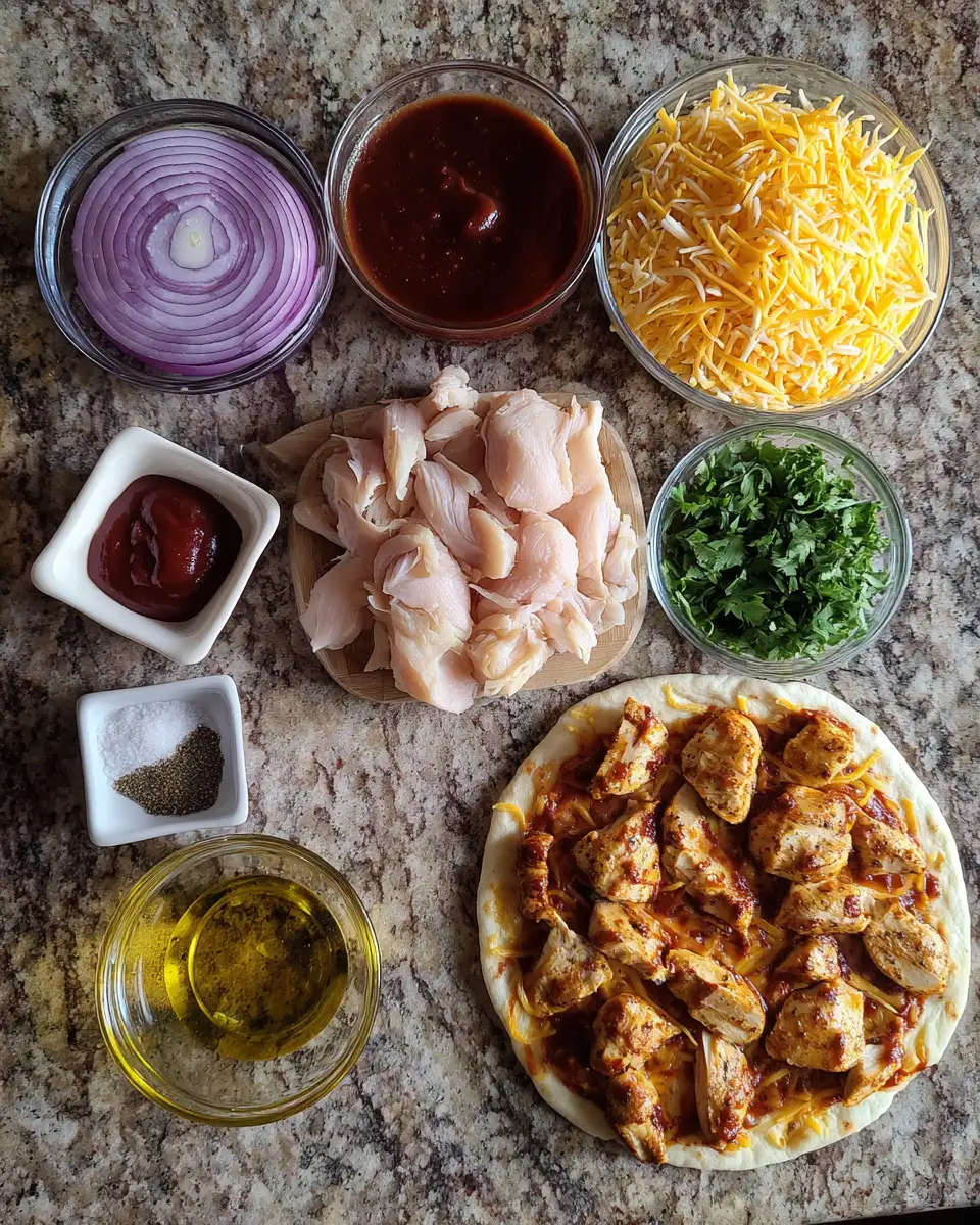 Ingredients for Sizzling Grilled BBQ Chicken Pizza: A Flavor Explosion on Your Plate