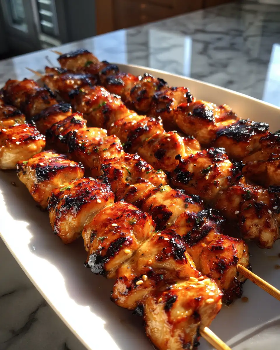 Sizzle and Sweetness: Grilled Honey Garlic Chicken Skewers Delight - Featured Image
