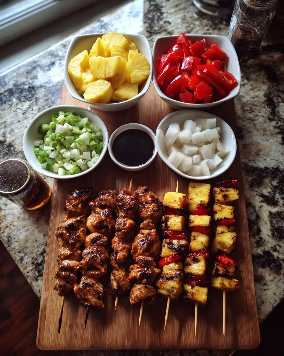 Ingredients for Sizzle and Sweetness: Grilled Honey Garlic Chicken Skewers Delight