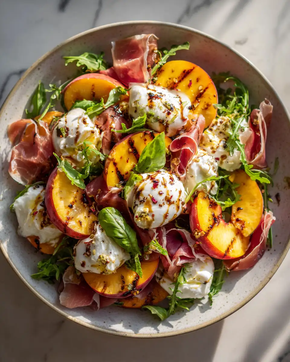 Savor Summer: Grilled Nectarine Burrata Prosciutto Salad Delight - Featured Image