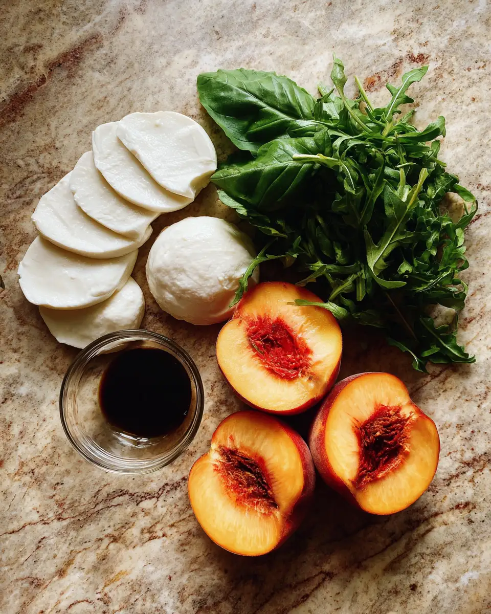 Ingredients for Savor Summer with Grilled Peach Caprese Salad Delight