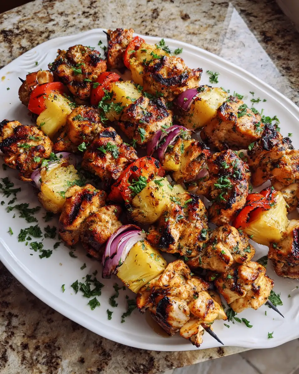 Final dish - Sizzling Summer Delight: Grilled Pineapple Chicken Kabobs