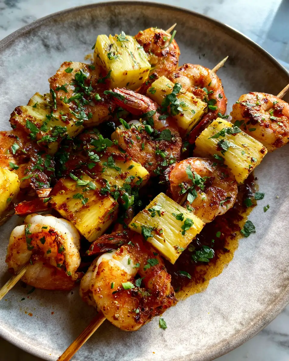 Tantalize Your Taste Buds with Grilled Pineapple Shrimp Skewers 6 Final dish - Tantalize Your Taste Buds with Grilled Pineapple Shrimp Skewers