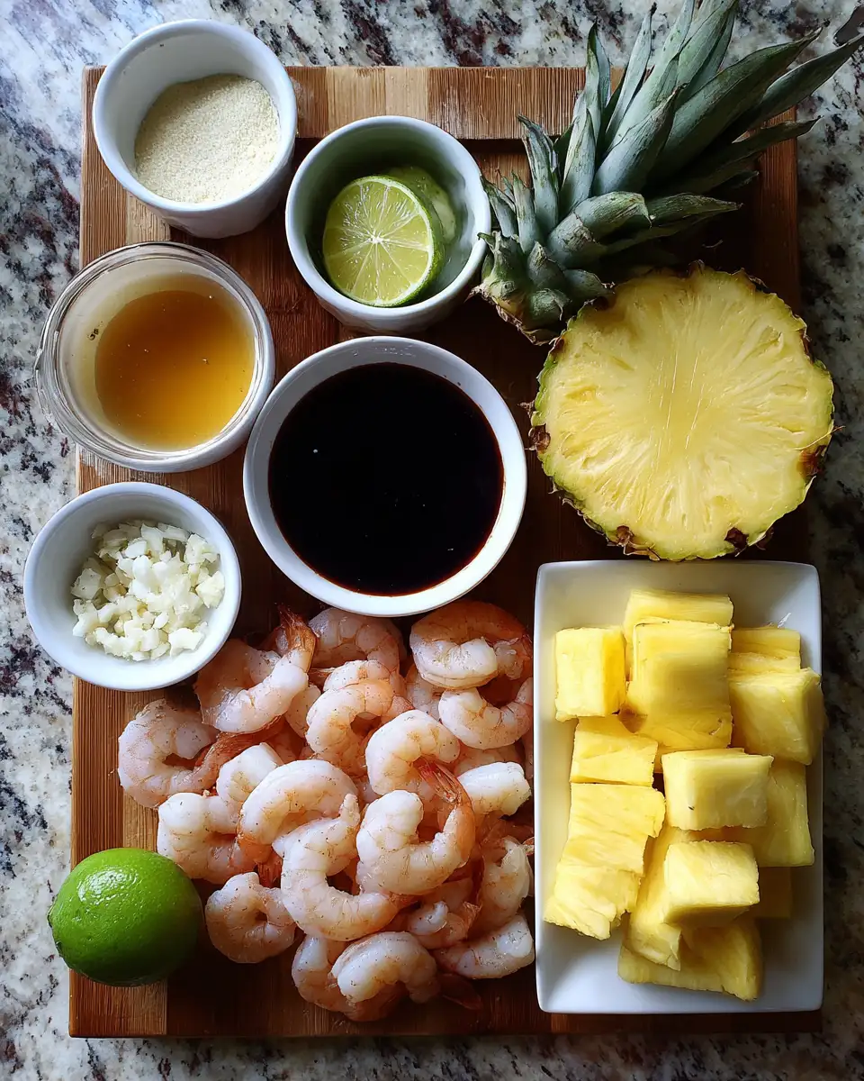 Tantalize Your Taste Buds with Grilled Pineapple Shrimp Skewers 4 Ingredients for Tantalize Your Taste Buds with Grilled Pineapple Shrimp Skewers