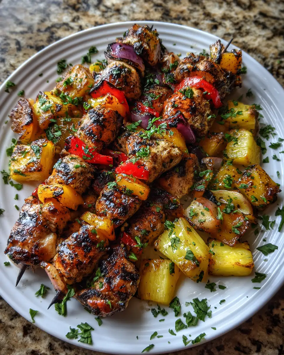 Final dish - Savor the Tropics with Irresistible Hawaiian Chicken Kabobs
