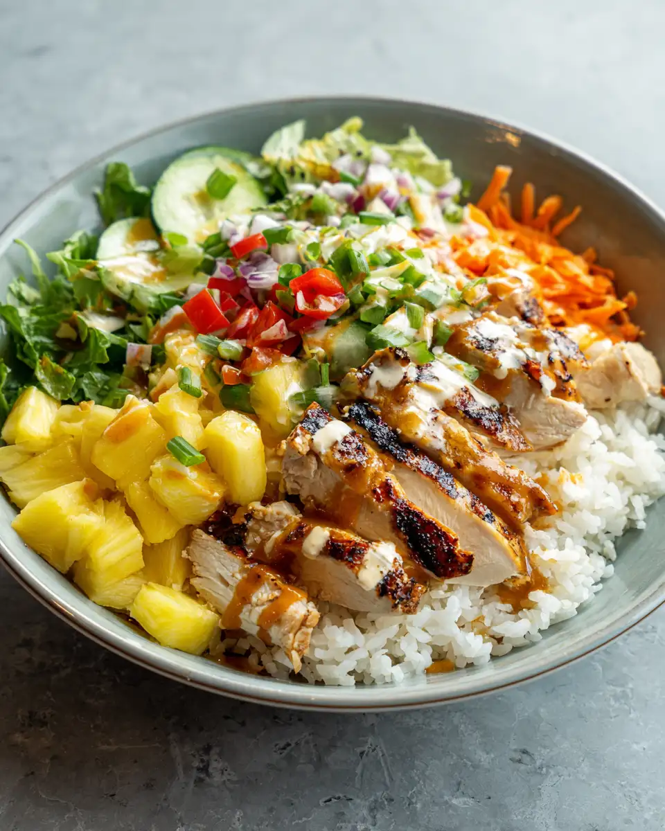 Final dish - Tropical Bliss Bowl Hawaiian Chicken Salad Adventure