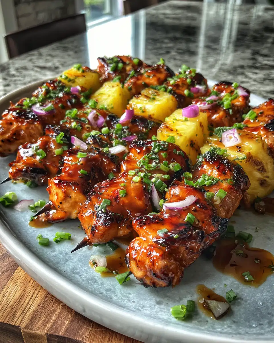 Final dish - Grill Your Way to Paradise with Irresistible Hawaiian Chicken Skewers