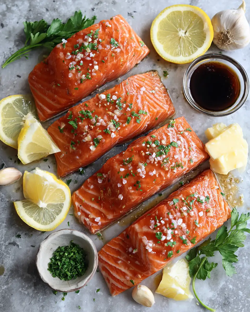 Ingredients for Irresistibly Delicious Honey Garlic Butter Salmon Recipe