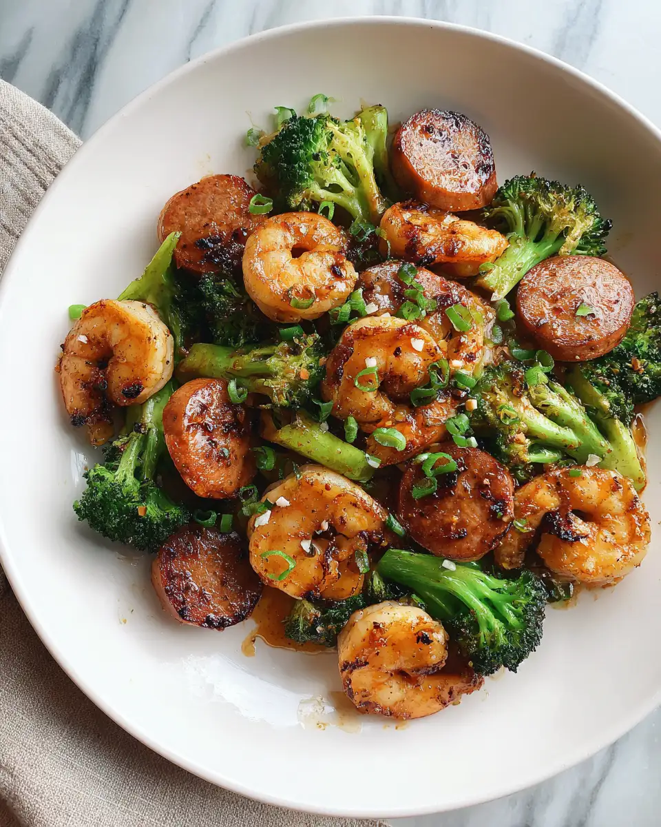 Savor the Sweet and Savory Symphony of Honey Garlic Shrimp Sausage & Broccoli - Featured Image
