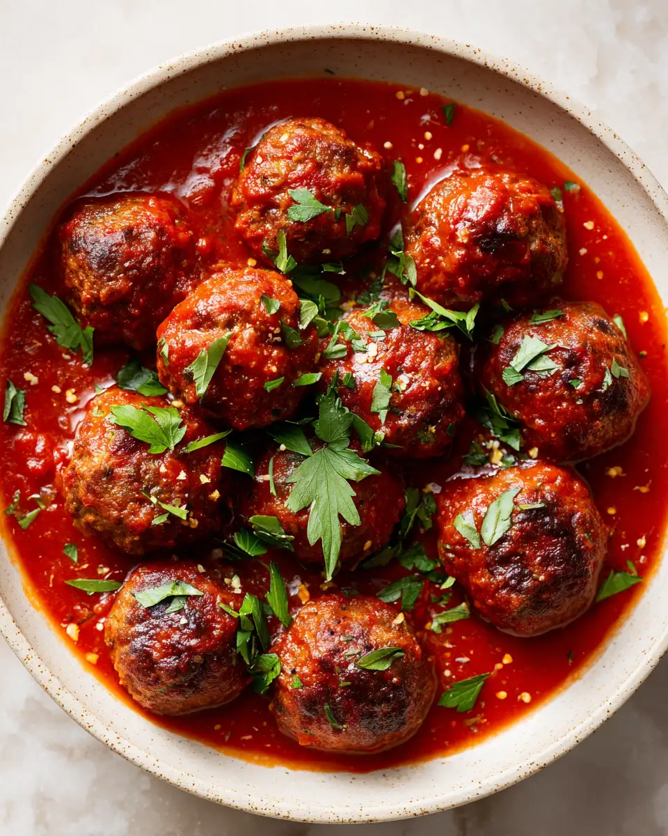 Final dish - Savory Italian Meatballs in Tomato Sauce That Will Transport You to Italy