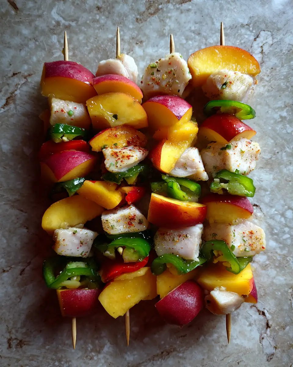 Ingredients for Sweet & Spicy Symphony: Irresistible Jalapeño Peach Chicken Skewers