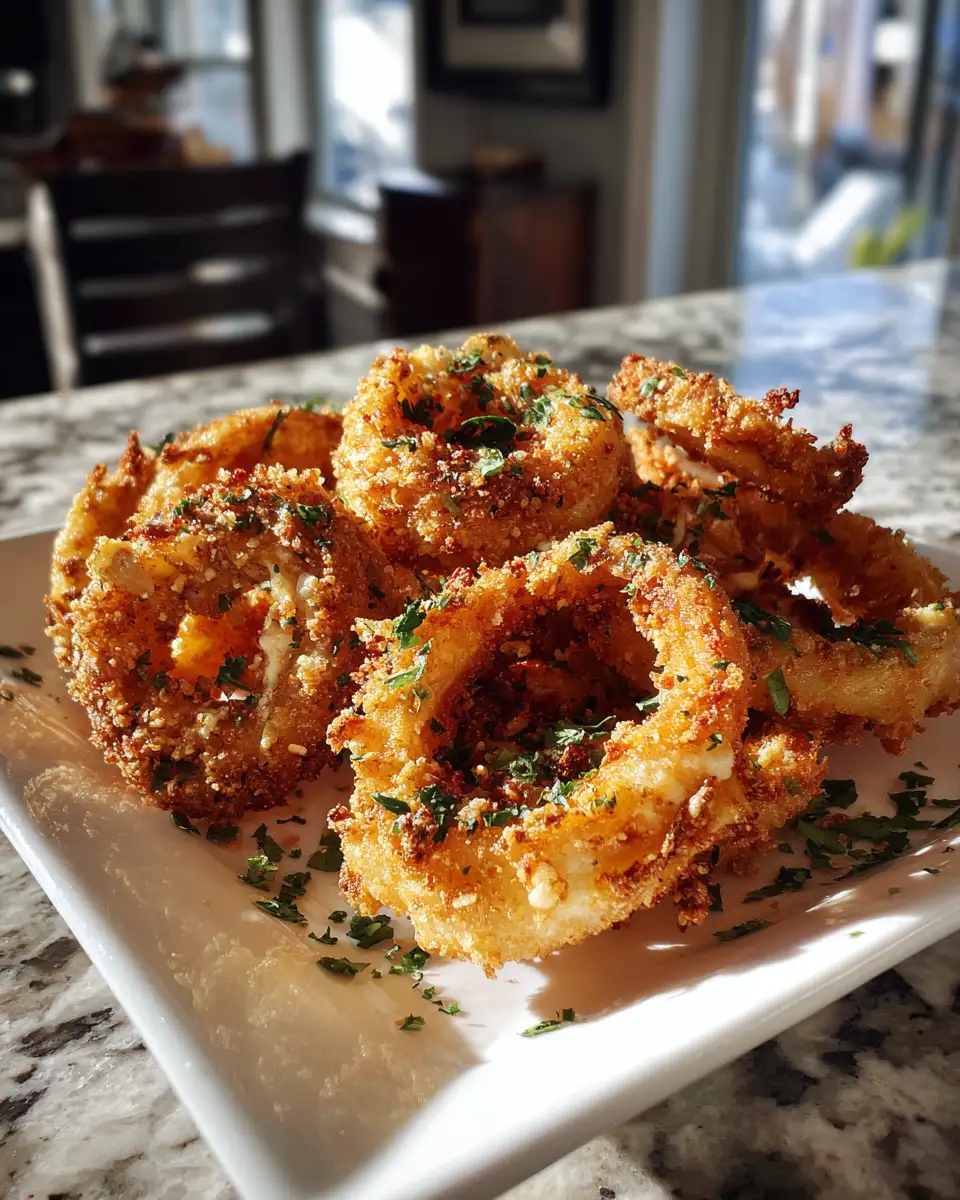 Final dish - Crispy Delight: Jalapeño Popper Stuffed Onion Rings Revolutionize Snack Time