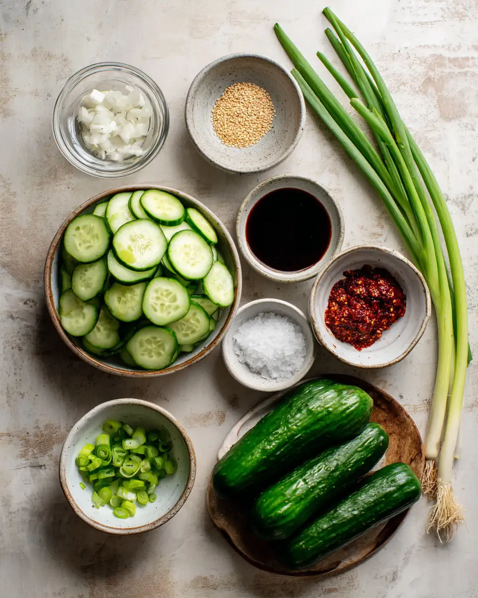 Ingredients for Refreshing Crunch: Dive into Korean Cucumber Salad Bliss