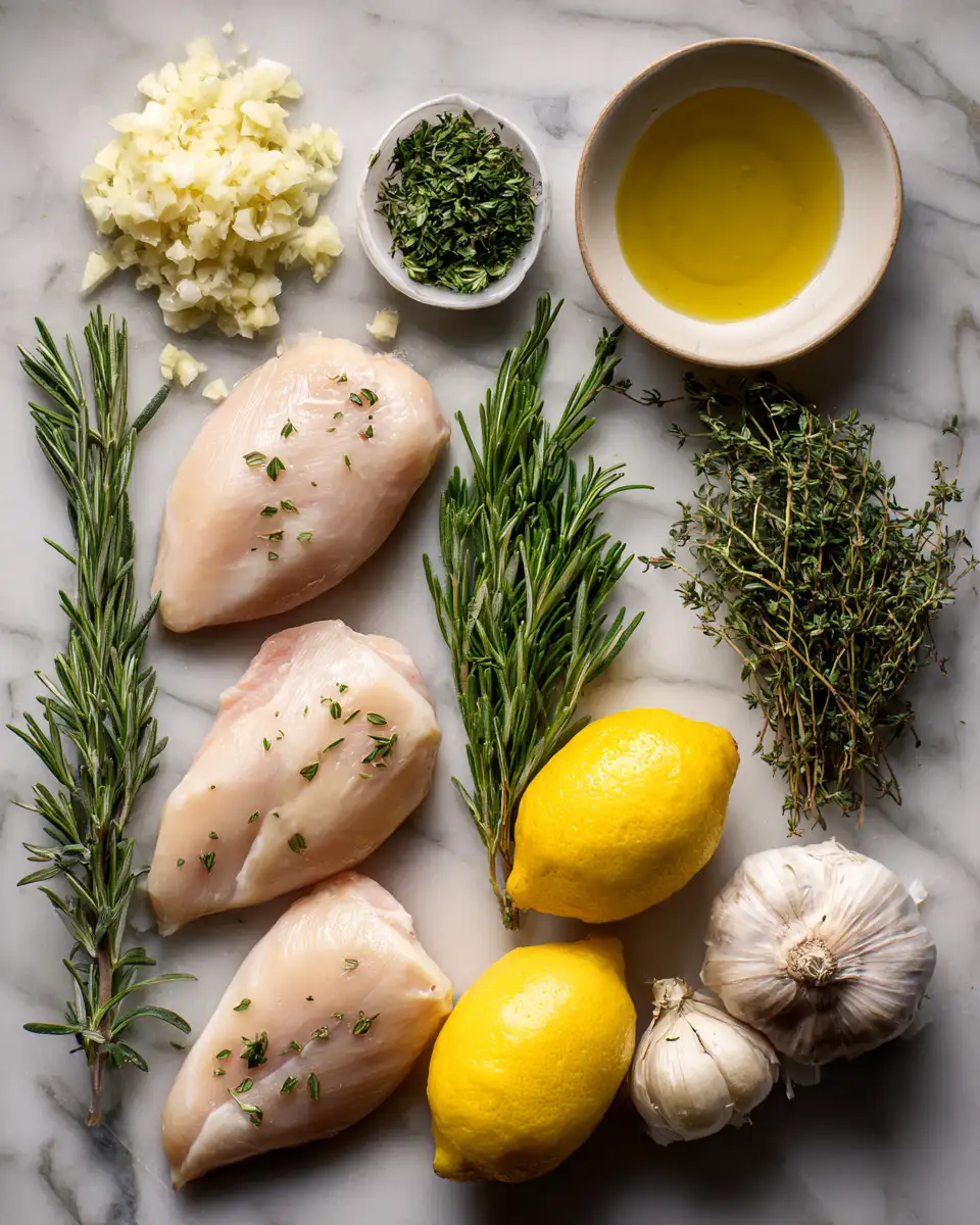 Ingredients for Zesty Lemon Herb Grilled Chicken: Your New Favorite Summer Dish