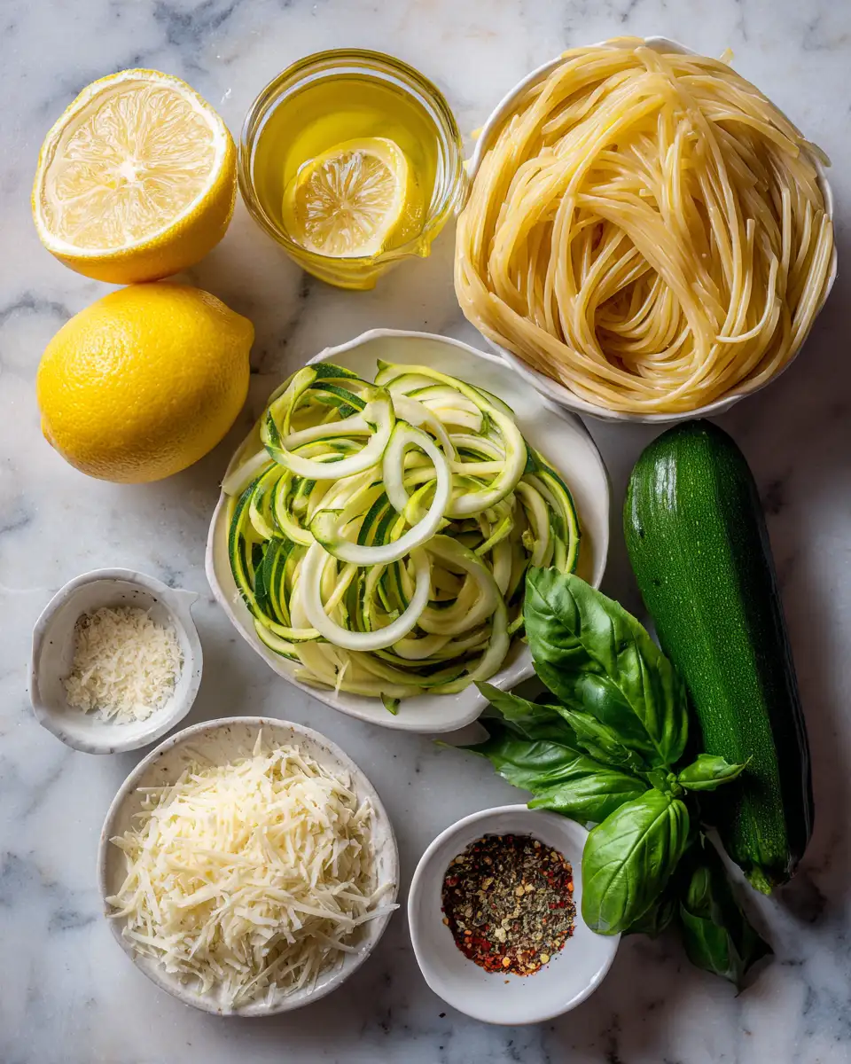 Zest Up Your Meal with Irresistible Lemon Parmesan Zucchini Pasta 4 Ingredients for Zest Up Your Meal with Irresistible Lemon Parmesan Zucchini Pasta