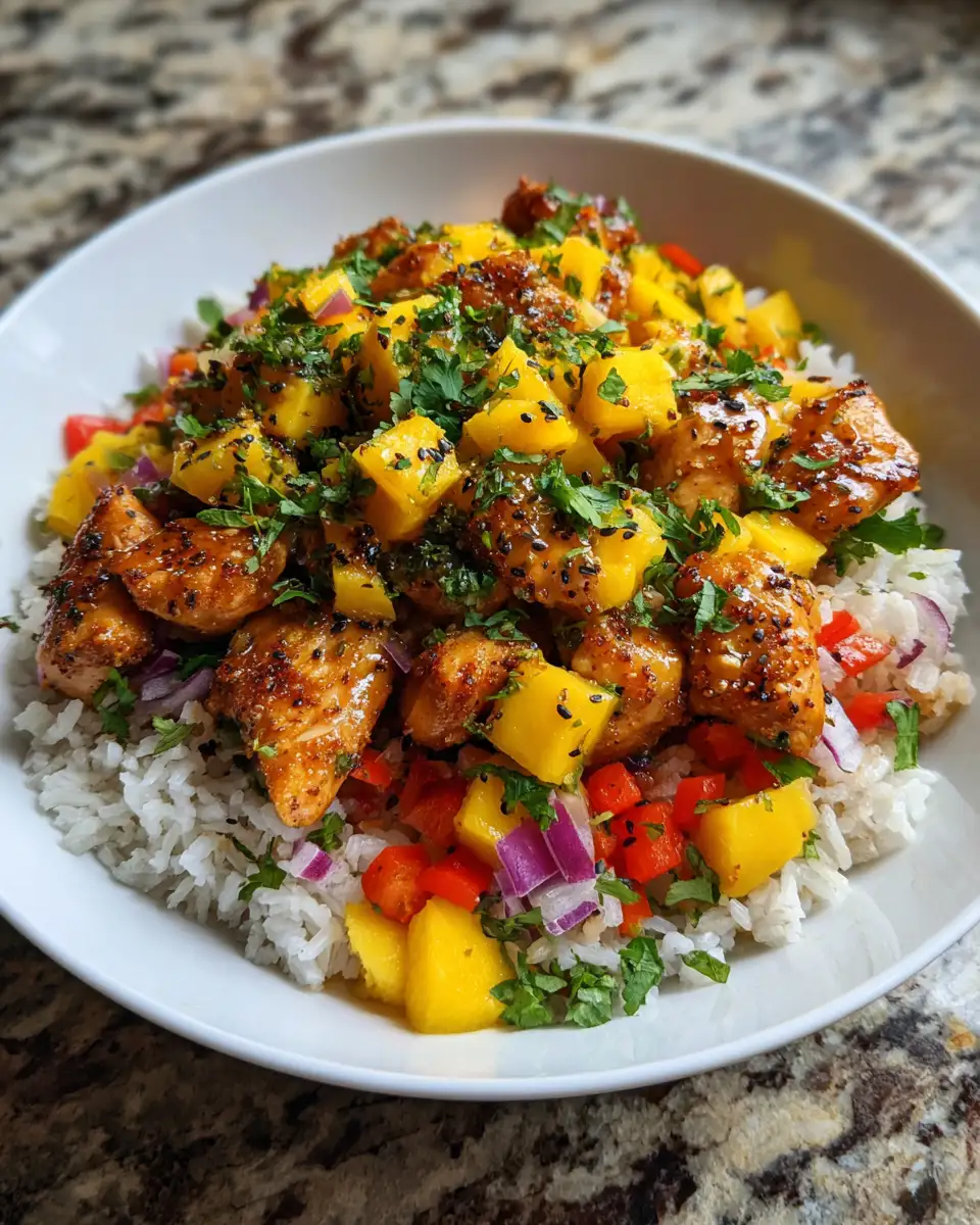 Final dish - Tantalizing Mango Chicken Rice Bowls That Elevate Your Meal Game