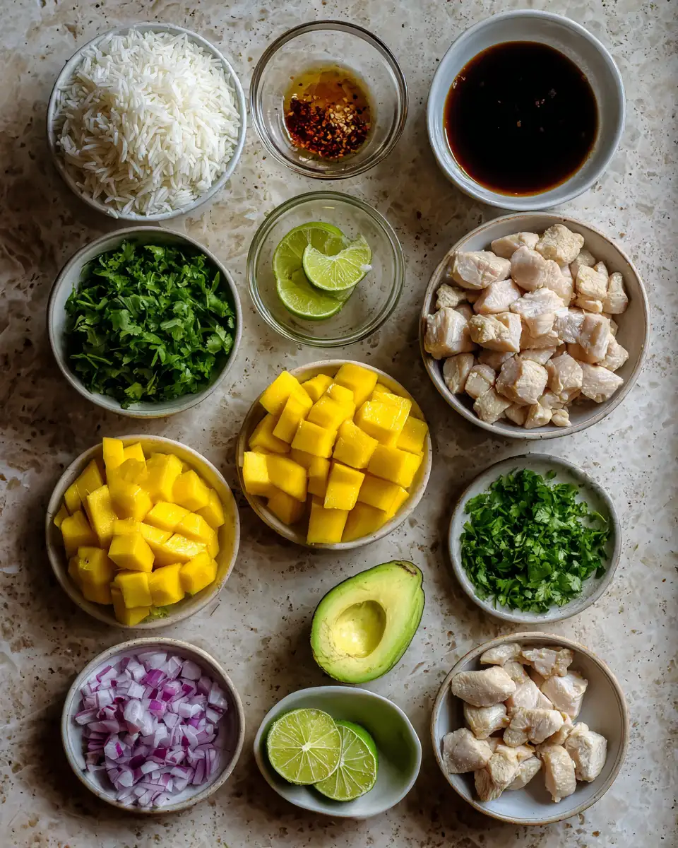 Ingredients for Tantalizing Mango Chicken Rice Bowls That Elevate Your Meal Game