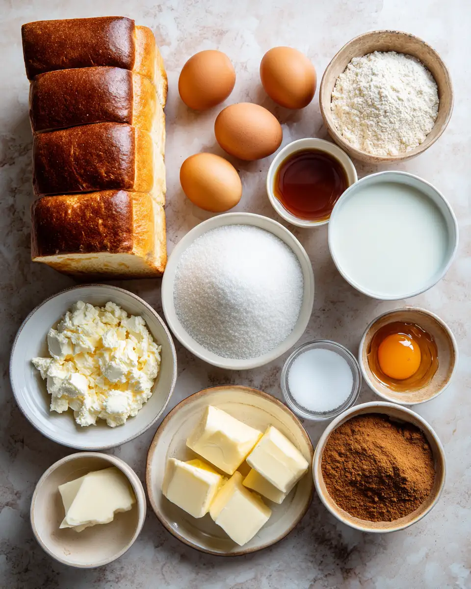 Ingredients for Wake Up to the Sweet Comfort of Maple Cinnamon French Toast Bake