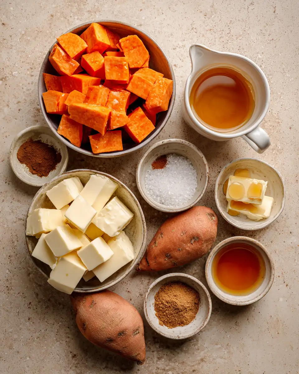 Ingredients for Maple Cinnamon Sweet Potatoes: The Cozy Autumn Side Dish You Need