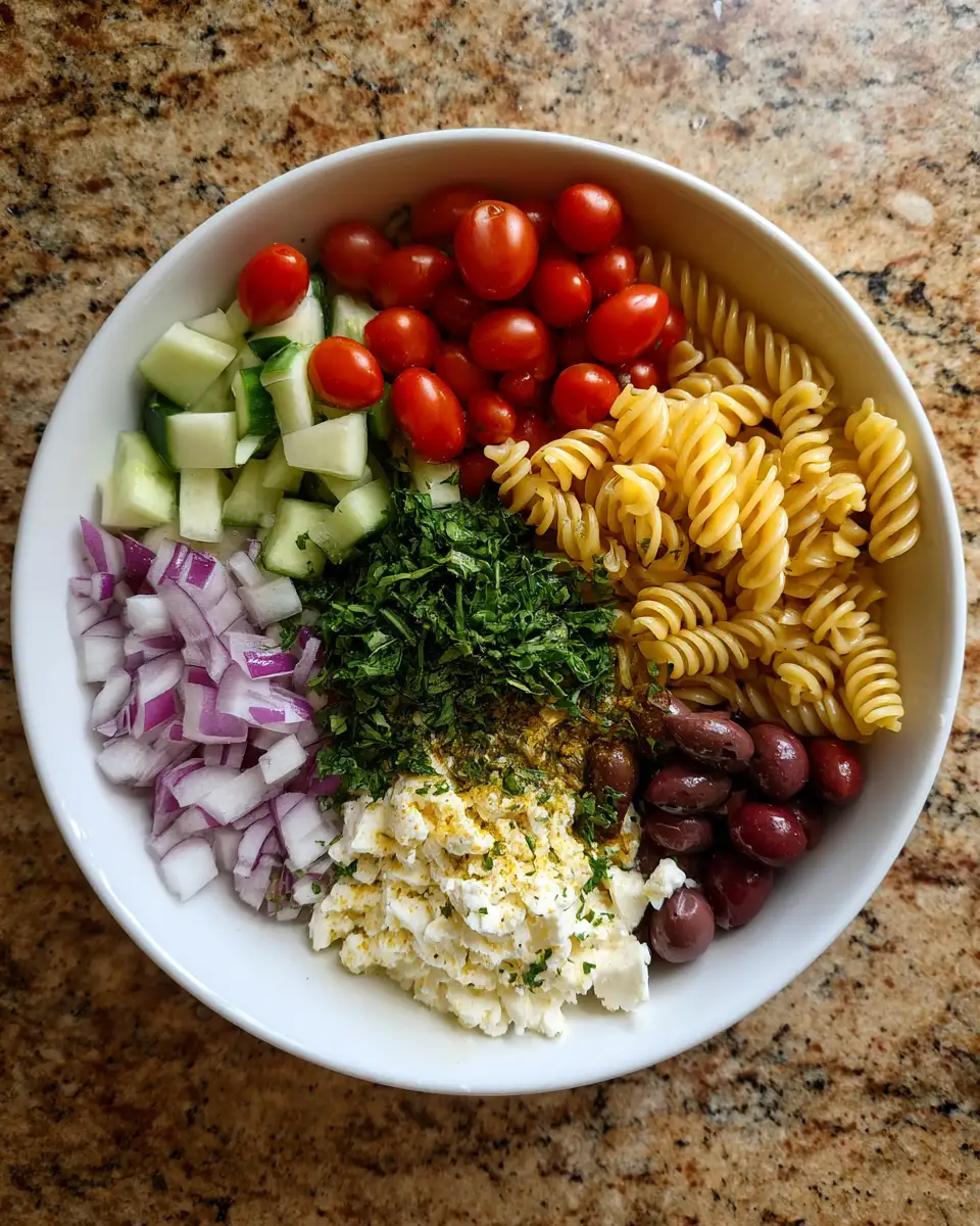 Mediterranean Pasta Salad: A Flavorful Twist on a Classic Dish 4 Ingredients for Mediterranean Pasta Salad: A Flavorful Twist on a Classic Dish