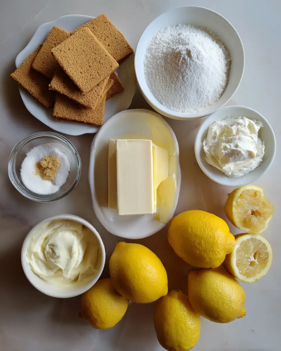Ingredients for Zesty Delight: Indulge in Our No-Bake Lemon Cheesecake Masterpiece