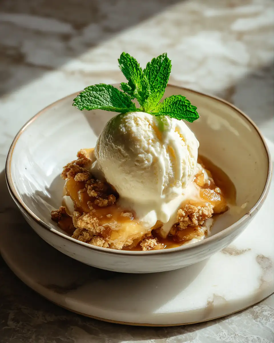Final dish - Peach Cobbler Ice Cream: A Sweet Symphony of Summer Flavors