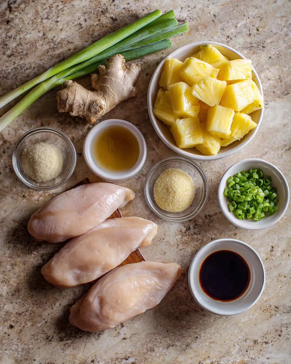 Ingredients for Elevate Your Dinner Game with Irresistible Pineapple Bourbon Chicken