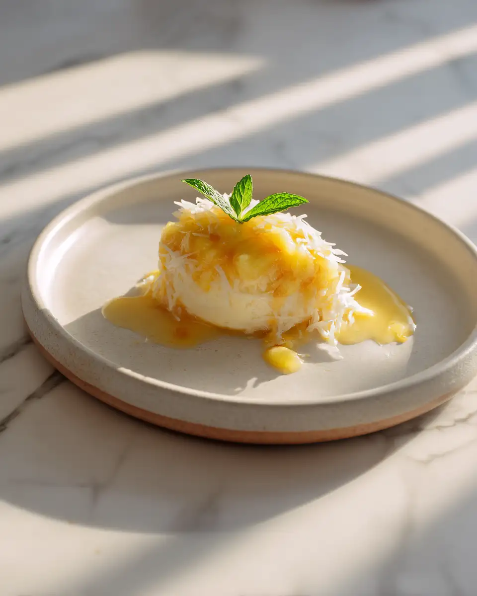 Final dish - Tropical Bliss: Dive Into Pineapple Coconut Sorbet