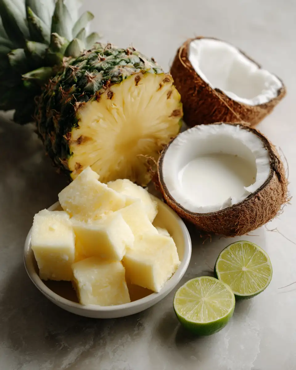 Ingredients for Tropical Bliss: Dive Into Pineapple Coconut Sorbet