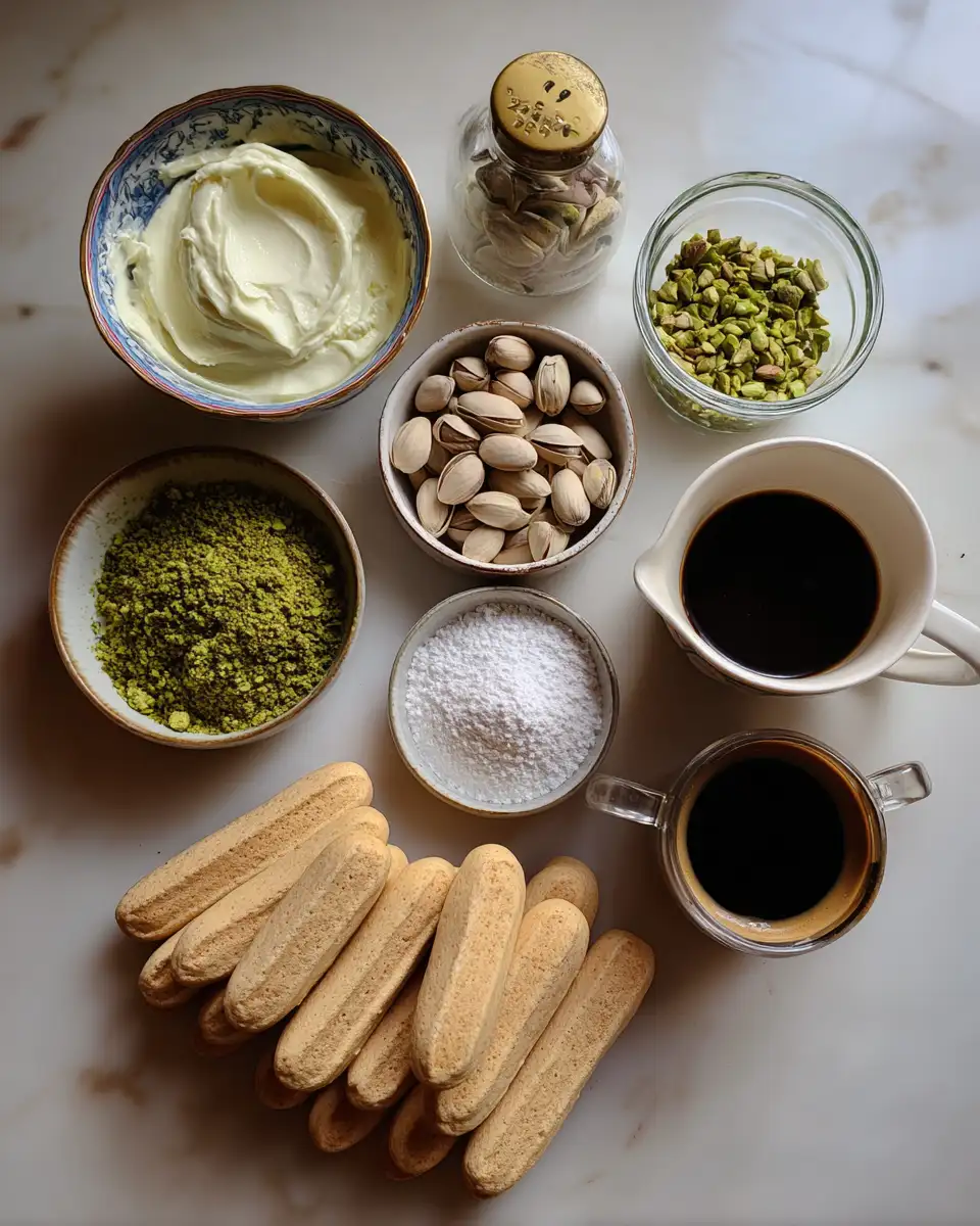 Ingredients for Divine Pistachio Tiramisu Cups: Your New Favorite Dessert Indulgence