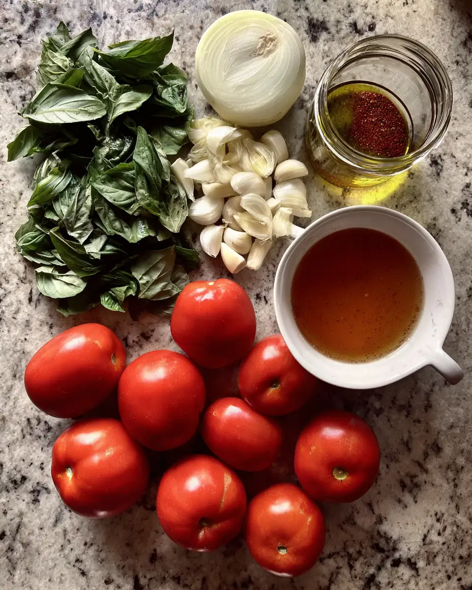 Ingredients for Savor the Richness of Roasted Tomato Basil Soup