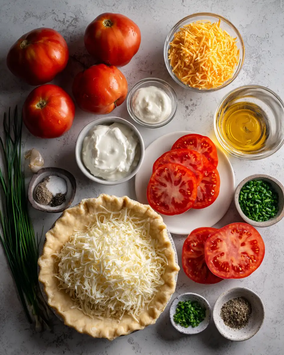 Ingredients for Savor the South with a Delectable Southern Tomato Pie Recipe
