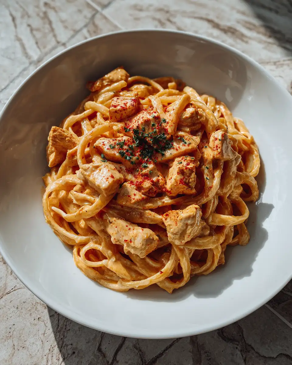 Fiery Garlic Twist: A Sensational Spicy Chicken Alfredo Delight - Featured Image