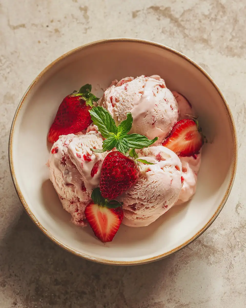 Indulge in Summer Bliss with Homemade Strawberries and Cream Ice Cream 6 Final dish - Indulge in Summer Bliss with Homemade Strawberries and Cream Ice Cream