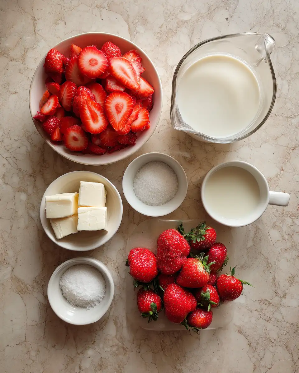 Indulge in Summer Bliss with Homemade Strawberries and Cream Ice Cream 4 Ingredients for Indulge in Summer Bliss with Homemade Strawberries and Cream Ice Cream
