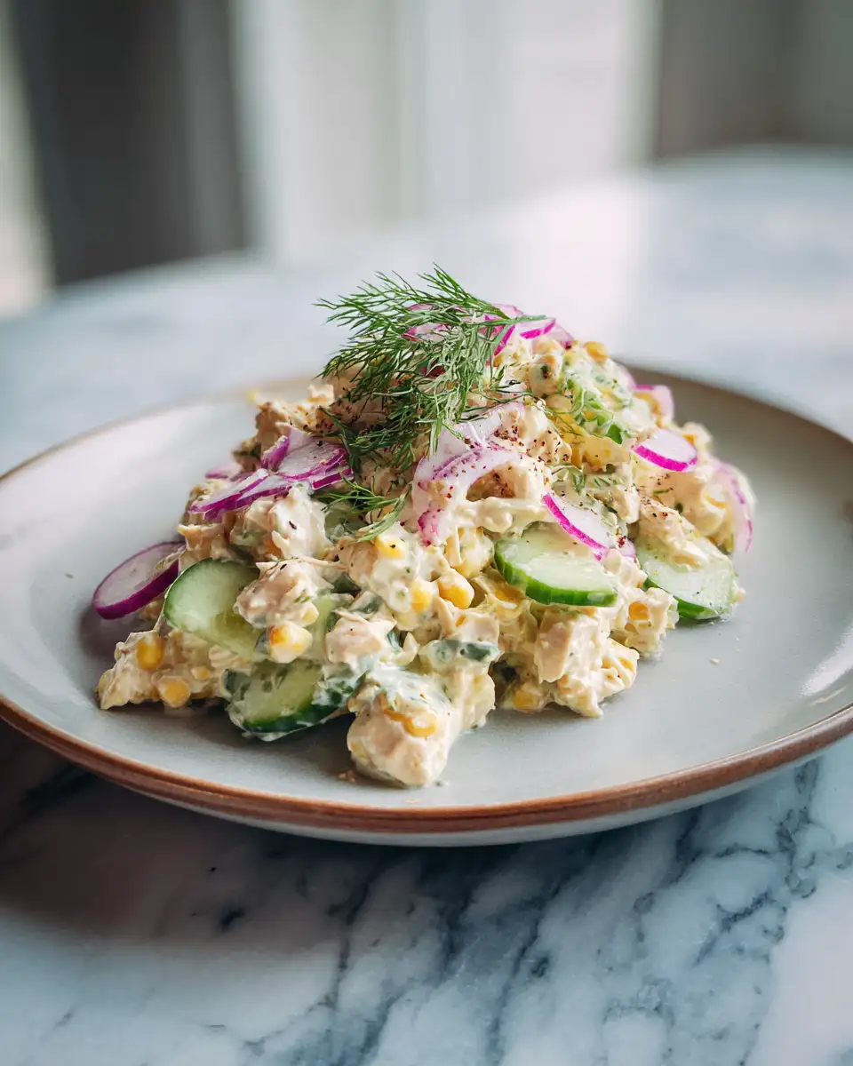 Zesty Fusion: Street Corn Creamy Cucumber Chicken Salad Delight - Featured Image
