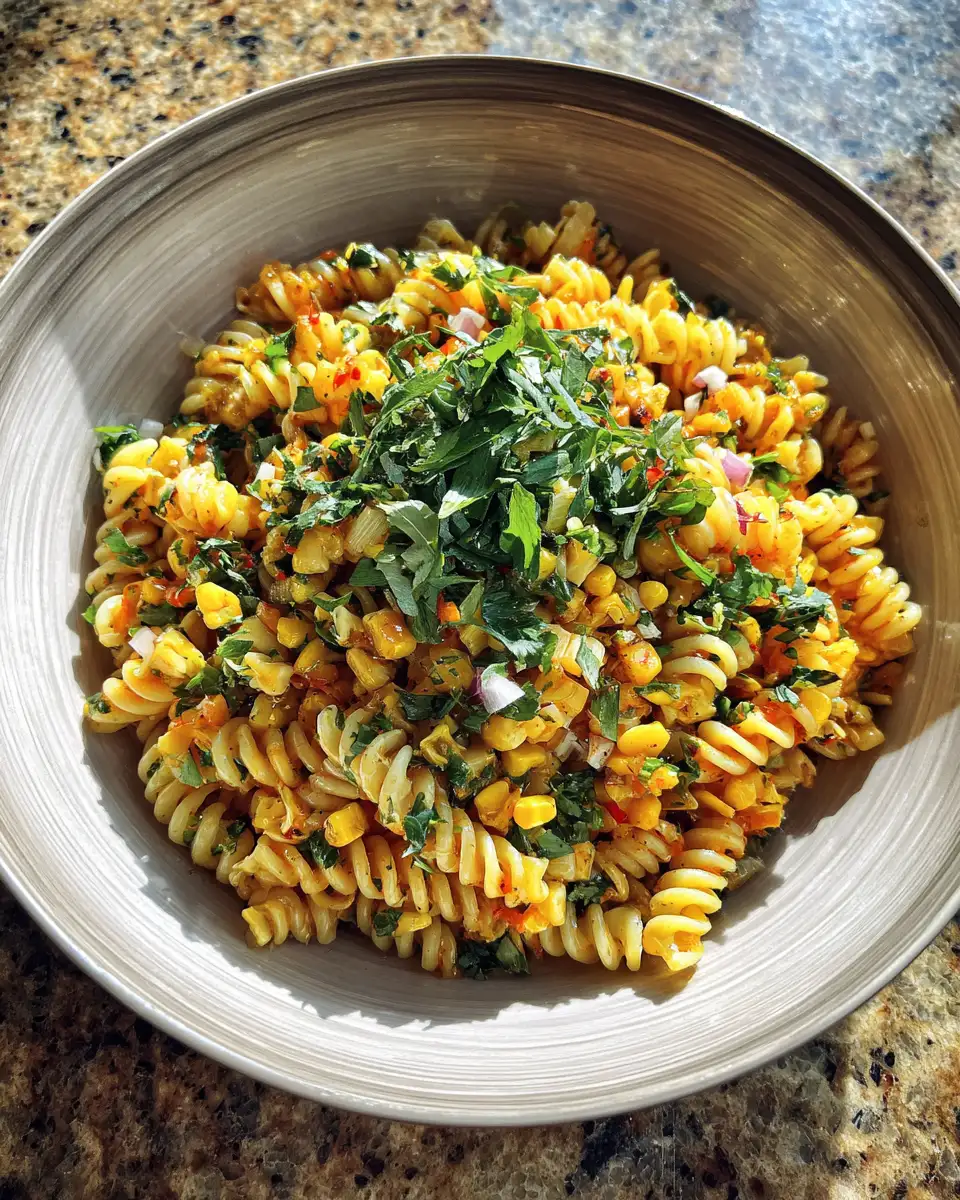 Final dish - Savor the Flavor: Street Corn Pasta Salad Adventure