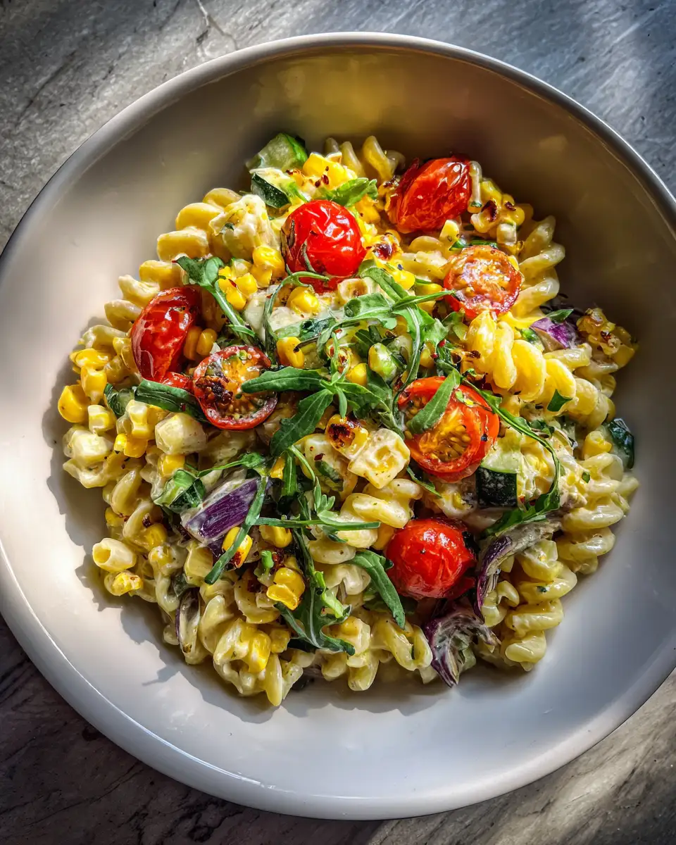 Sunshine in a Bowl Summer Pasta Salad with Corn Delight - Featured Image