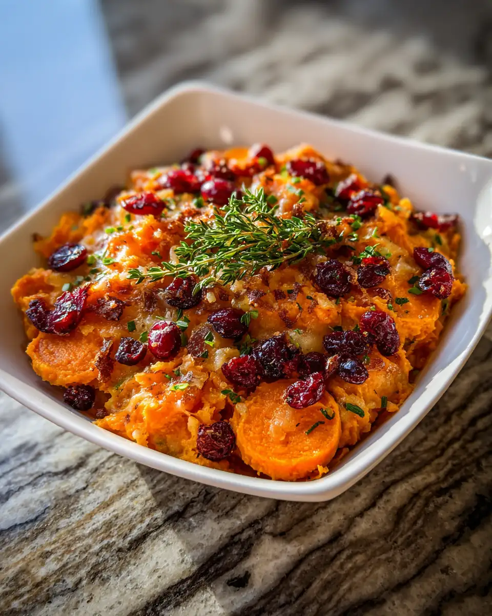 Sweet Potato Casserole with Cranberries: A Festive Twist on a Classic Dish 6 Final dish - Sweet Potato Casserole with Cranberries: A Festive Twist on a Classic Dish