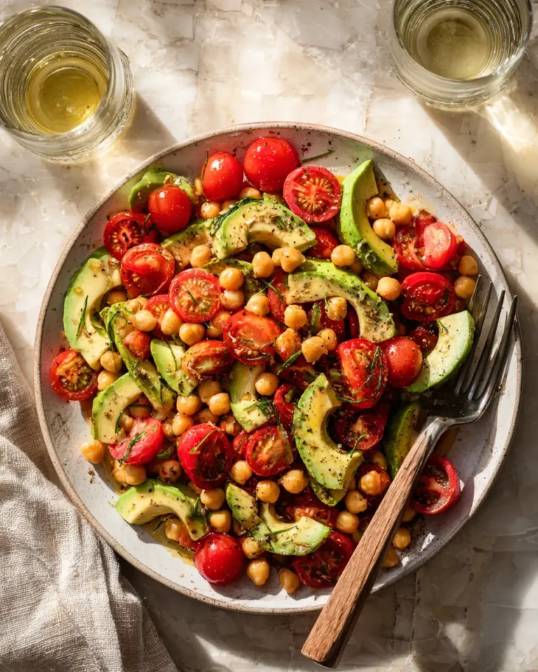 Fresh & Flavorful: Tomato Chickpea Avocado Salad Delight - Featured Image