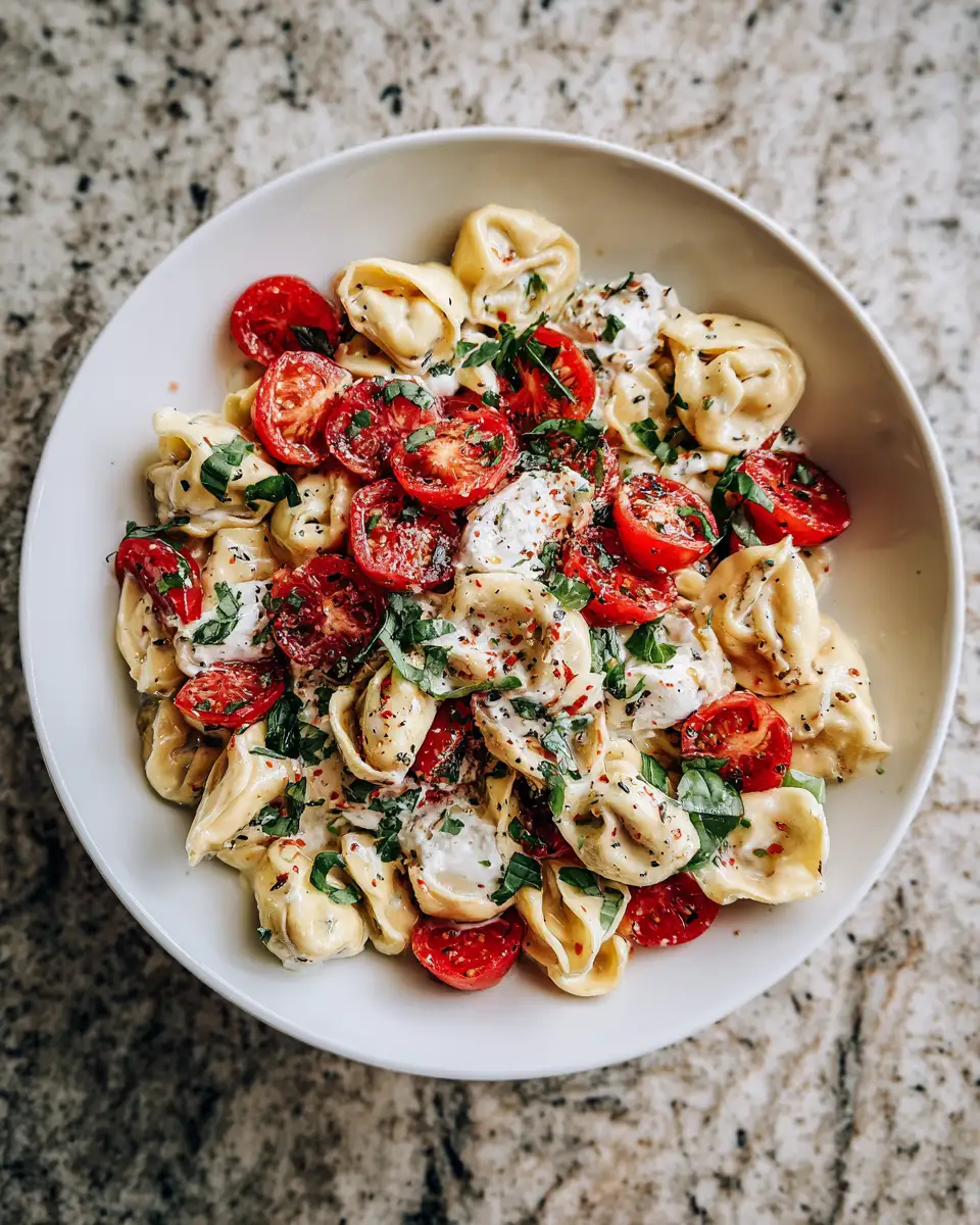 Bursting with Flavor: Tortellini Caprese Pasta Salad Delight - Featured Image