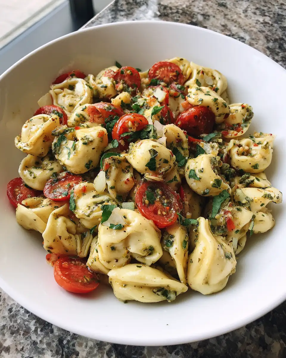 Bursting with Flavor: Tortellini Caprese Pasta Salad Delight 6 Final dish - Bursting with Flavor: Tortellini Caprese Pasta Salad Delight