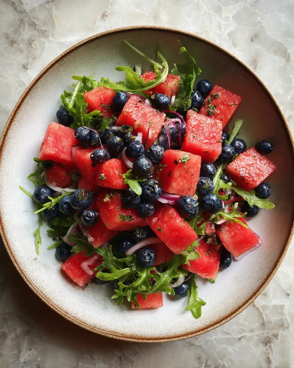 Final dish - Bursting with Summer: Watermelon Blueberry Salad Delight