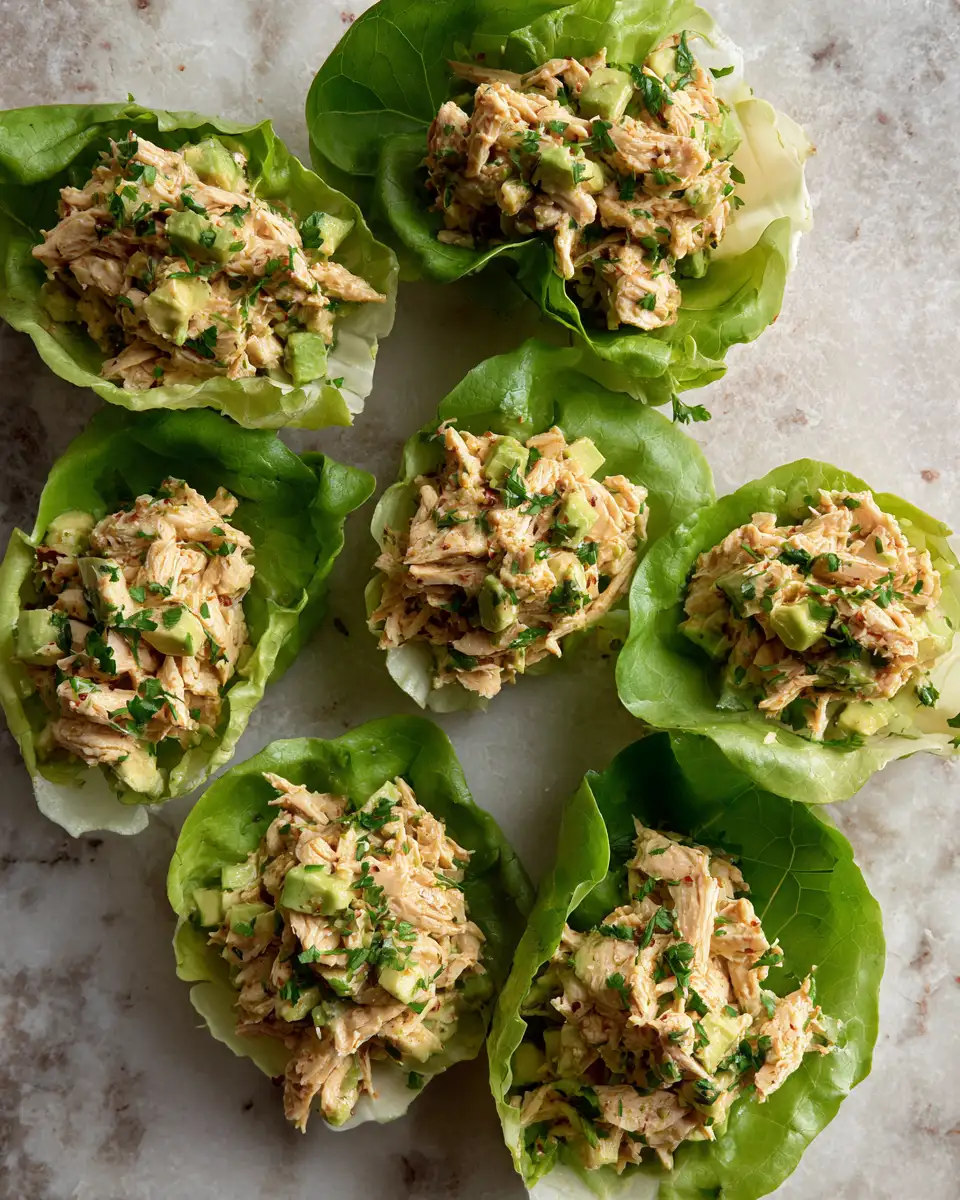 Sail Into Flavor with Avocado Chicken Salad Lettuce Boats 6 Final dish - Sail Into Flavor with Avocado Chicken Salad Lettuce Boats