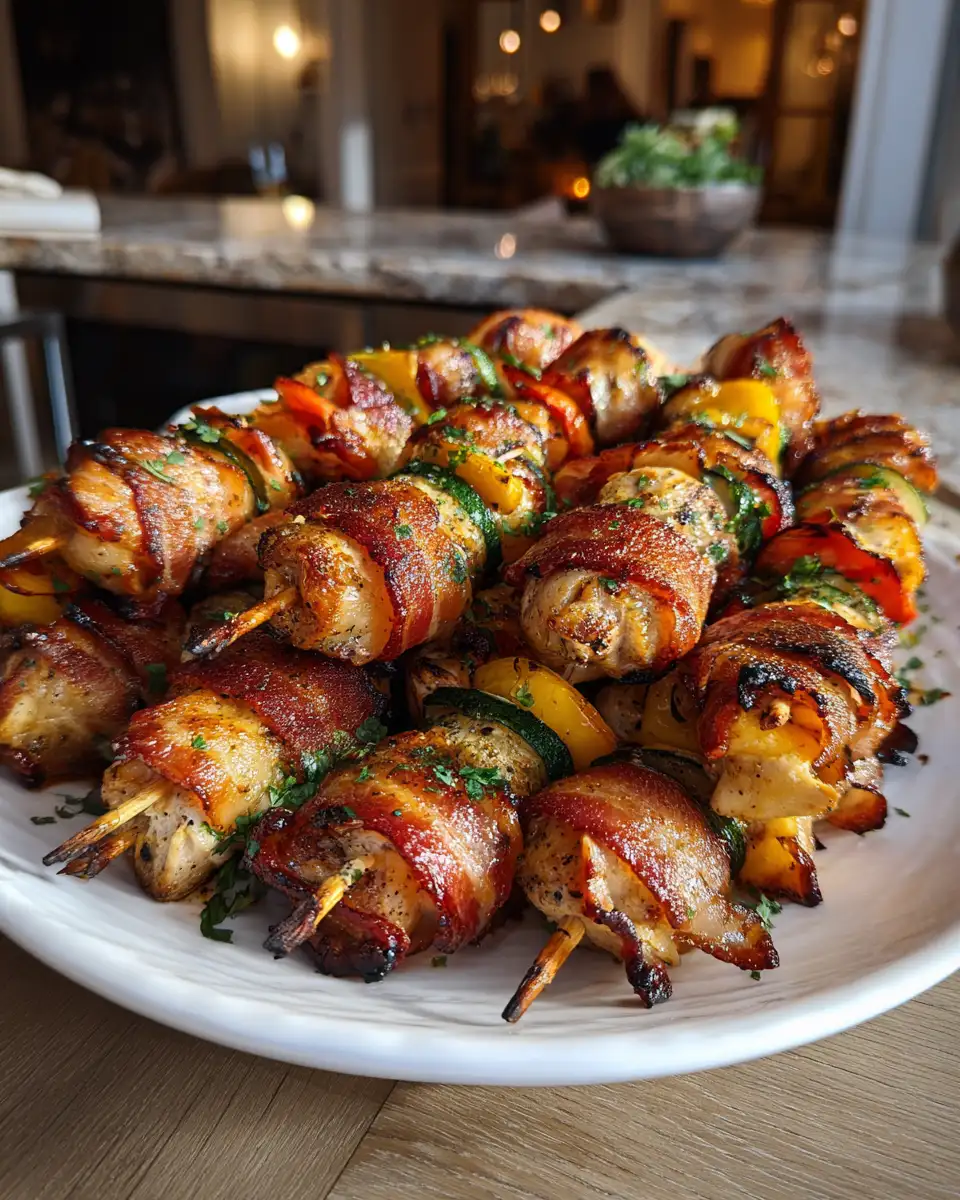 Sizzling Bacon Wrapped Chicken Skewers That Will Ignite Your Taste Buds - Featured Image
