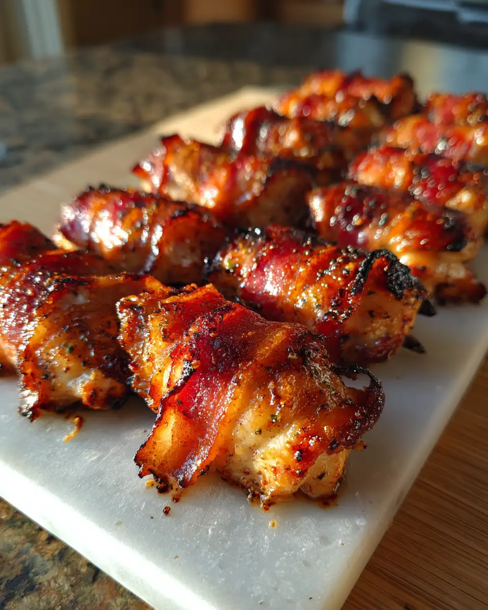 Final dish - Sizzling Bacon Wrapped Chicken Skewers That Will Ignite Your Taste Buds