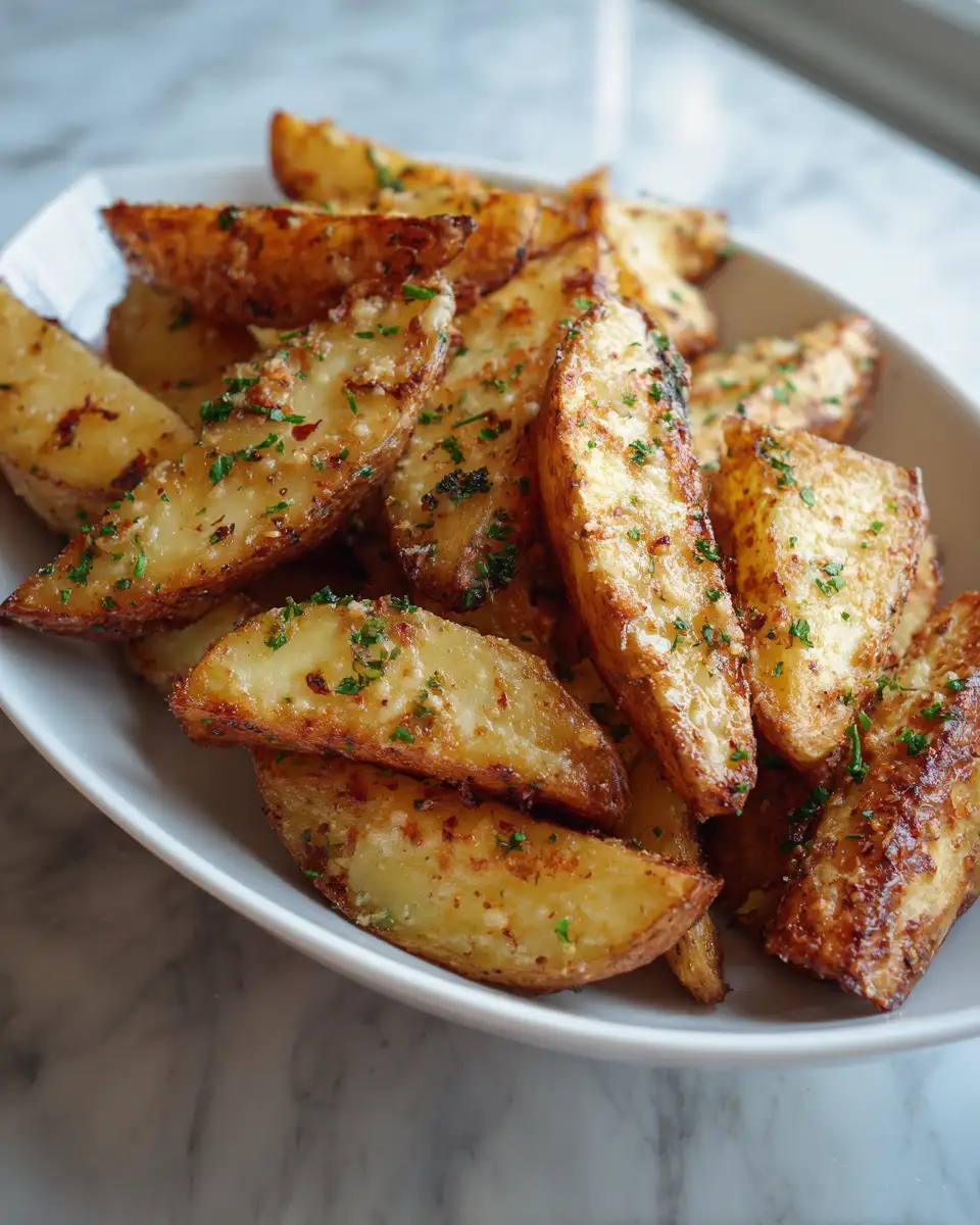 Final dish - Irresistible Baked Garlic Parmesan Potato Wedges: Your New Favorite Side Dish