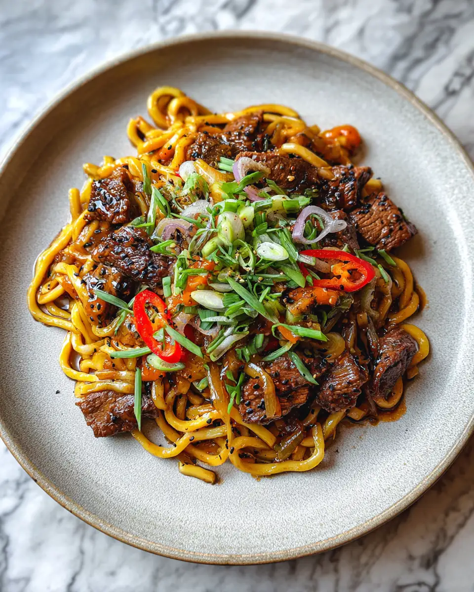 Savor the Flavor: Unleash the Zesty Delight of Beef Black Pepper Udon 6 Final dish - Savor the Flavor: Unleash the Zesty Delight of Beef Black Pepper Udon