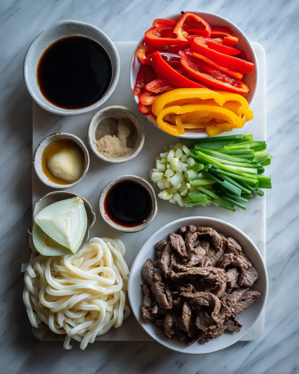 Savor the Flavor: Unleash the Zesty Delight of Beef Black Pepper Udon 4 Ingredients for Savor the Flavor: Unleash the Zesty Delight of Beef Black Pepper Udon